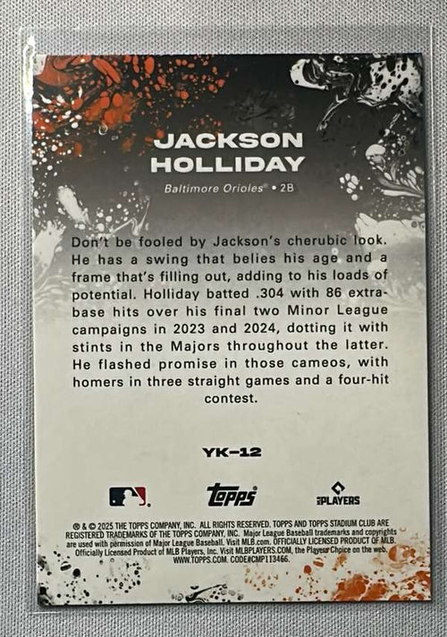 2025 Stadium Club - Yours for the Taking #YK-12 Jackson Holliday Near Mint