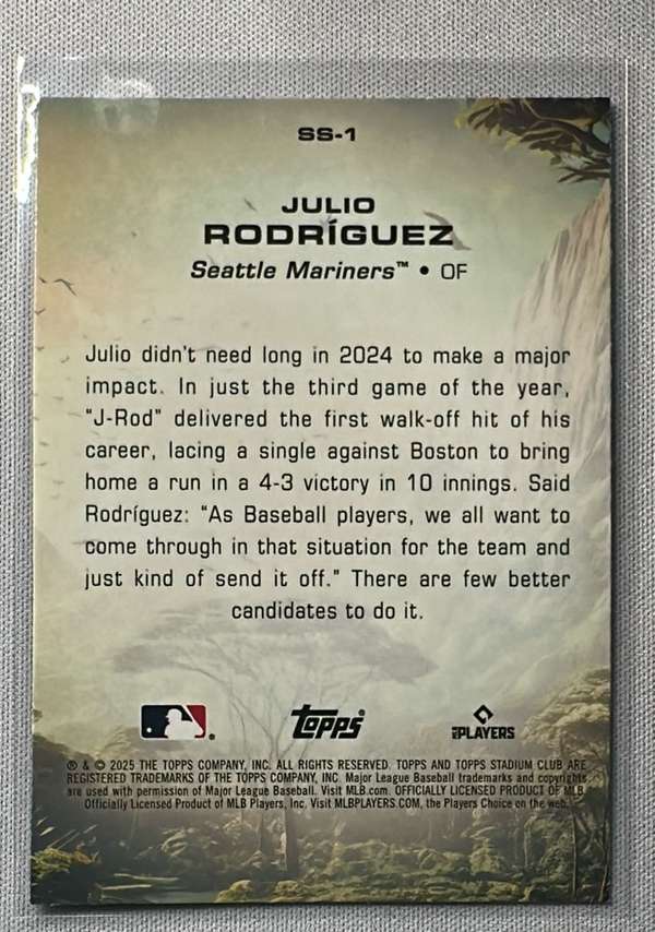2025 Stadium Club - Savage Sluggers #SS-1 Julio Rodríguez Near Mint