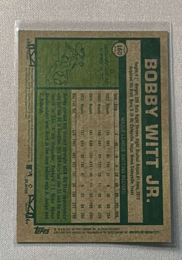 2026 Topps Heritage #160 Bobby Witt Jr.