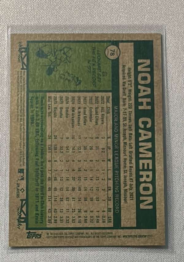2026 Topps Heritage #78 Noah Cameron