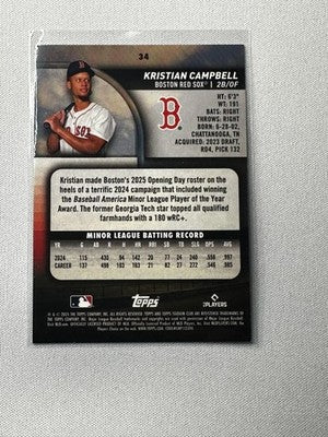 Kristian Campbell 2025 Topps Stadium Club #34 RC NM Red Sox