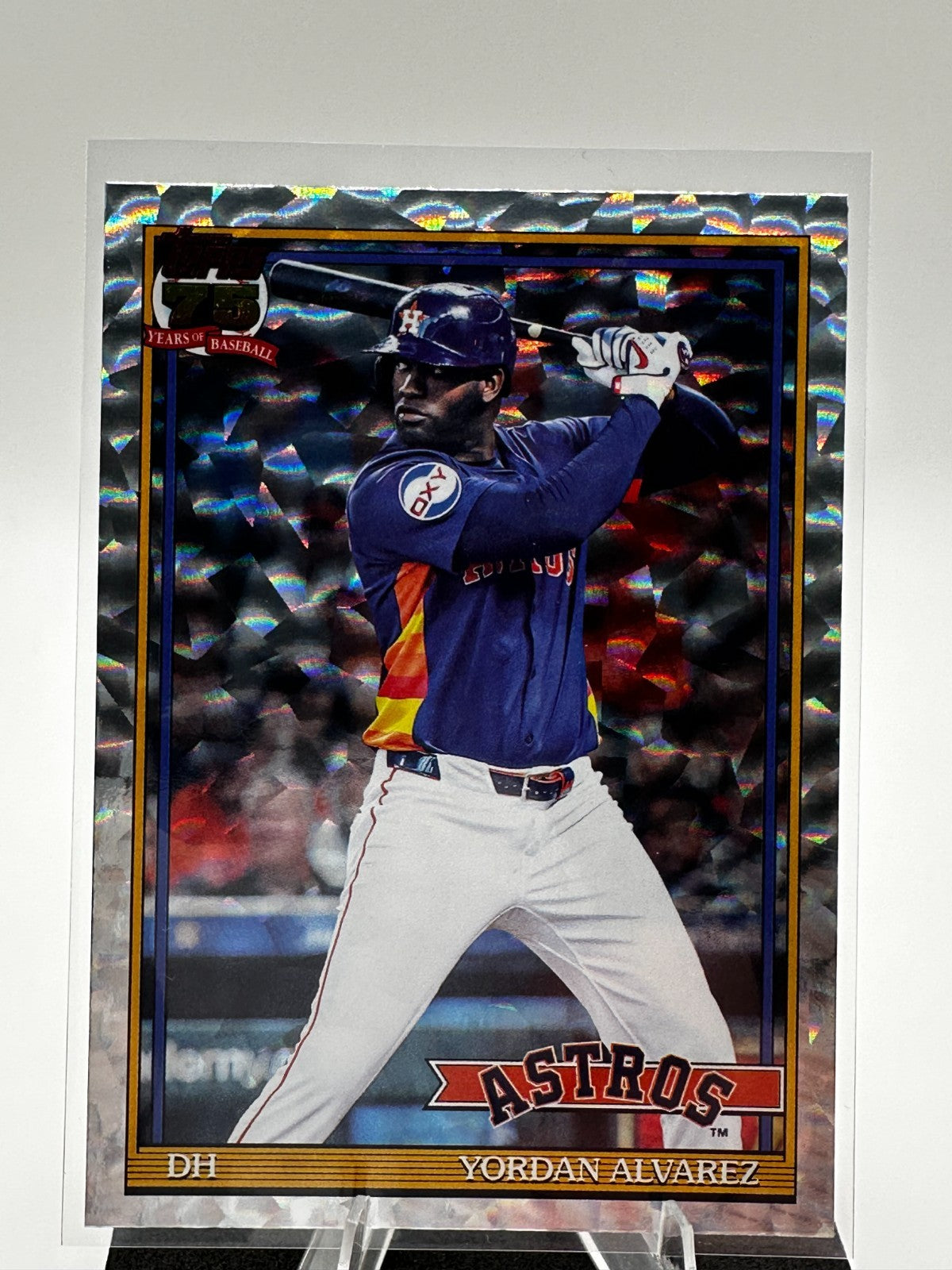 2026 Topps Series 1 Yordan Alvarez Silver Crackle T91-36 Houston Astros